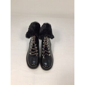 INC INTERNATIONAL CONCEPTS Womens Size 8M Hannia Wedge Boots Faux Fur Black